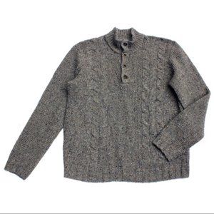 Vince. Chunky Sweater Button Mock Neck Size XL